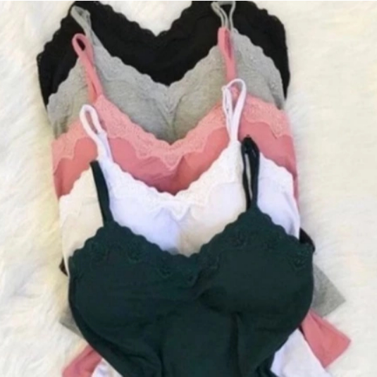 Blusa Feminina Alcinha Viscolycra | Bojo Estruturado Renda Delicada em Oferta na Shopee