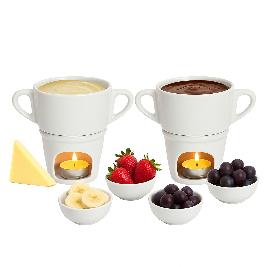 Kit 2 Fondues De Porcelana