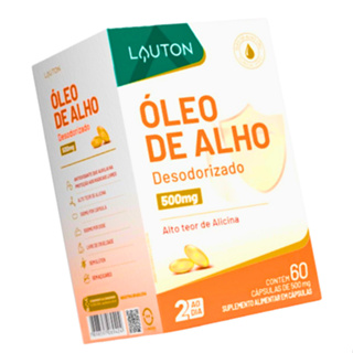 Óleo de Alho Cru 500mg c/ Vitamina E + Vitamina D3 - 60 Capsulas Softgel - Lauton Nutrition em Oferta na Shopee
