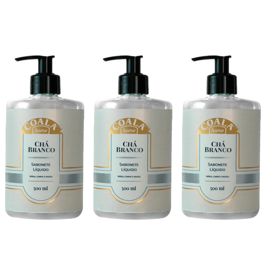 Kit 3 Unidades Sabonete Líquido Chá Branco 500 ml