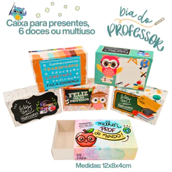 10 caixinhas p/ lembrancinha do dia dos professores. Caixa p/ 6 doces, sabonetes e presentes