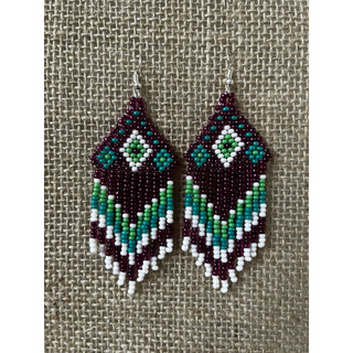 brincos boho chic/brincos de miçangas roxo