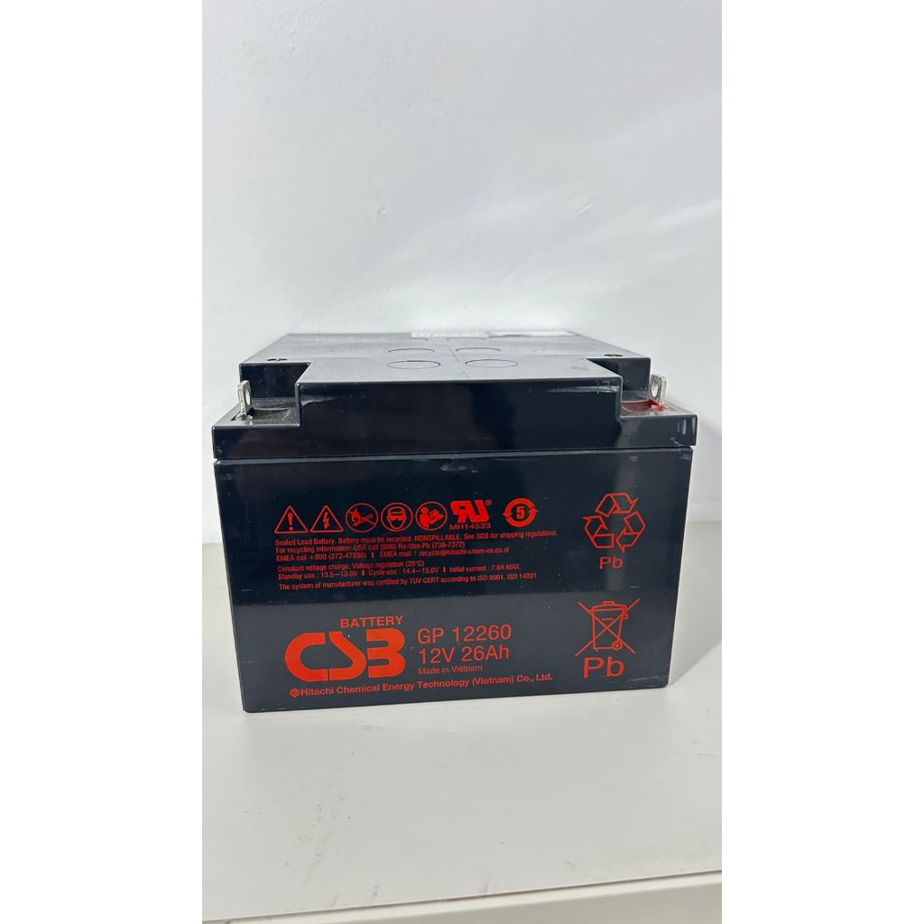 BATERIA CSB 12V 26AH GP 12260 M5 BOLT ORIGINAL - CSB para ups,nobreaks,cadeira de roda,