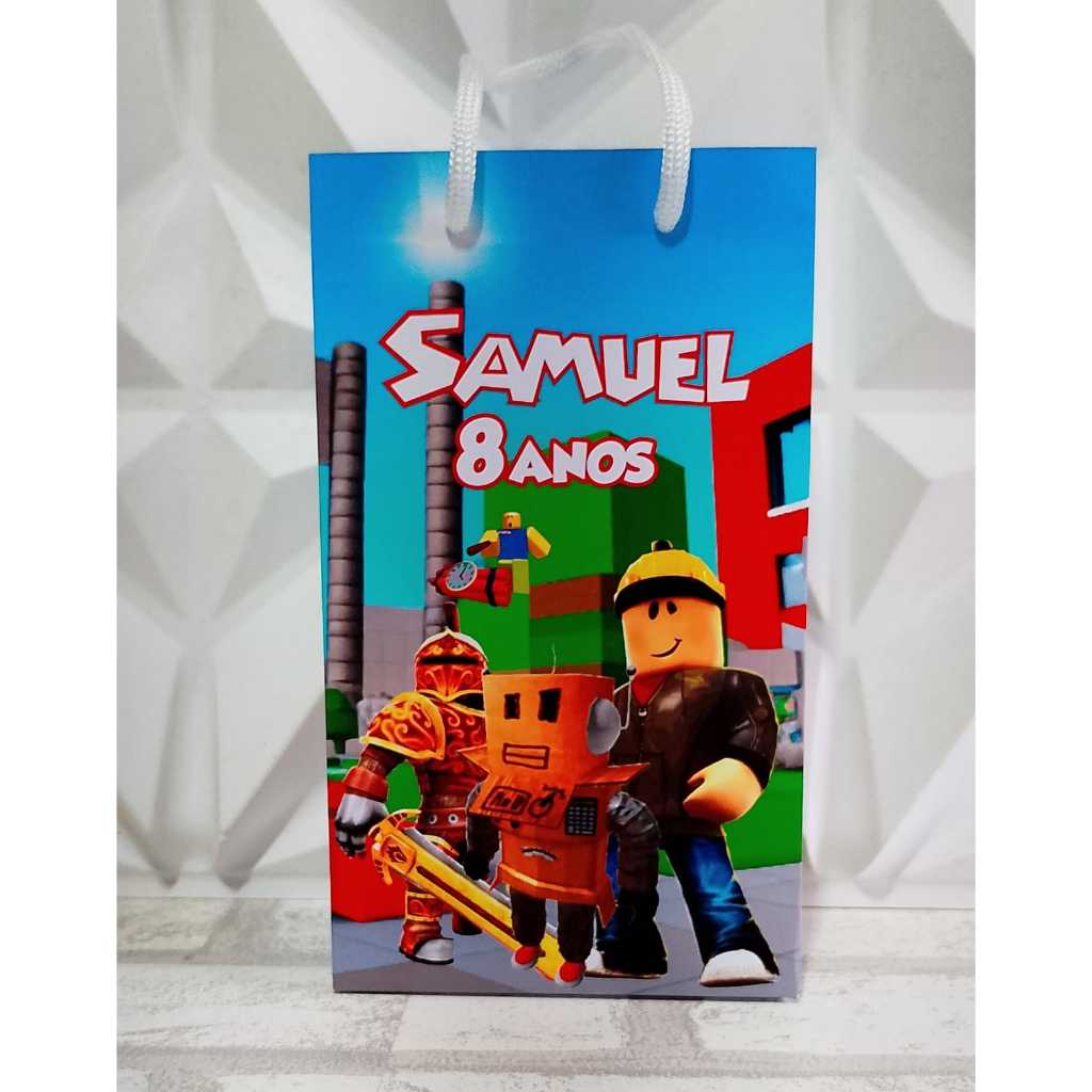 Sacolinha Personalizada ROBLOX Aniversário Infantil Mimos e Lembrancinhas para Festa KIT PEGUE E MONTE