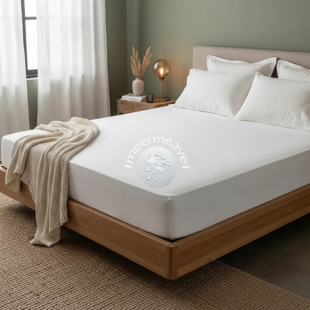 Protetor De Colchão Queen Impermeável 100% Algodão Kacyumara hidrorrepelente capa em Oferta na Shopee