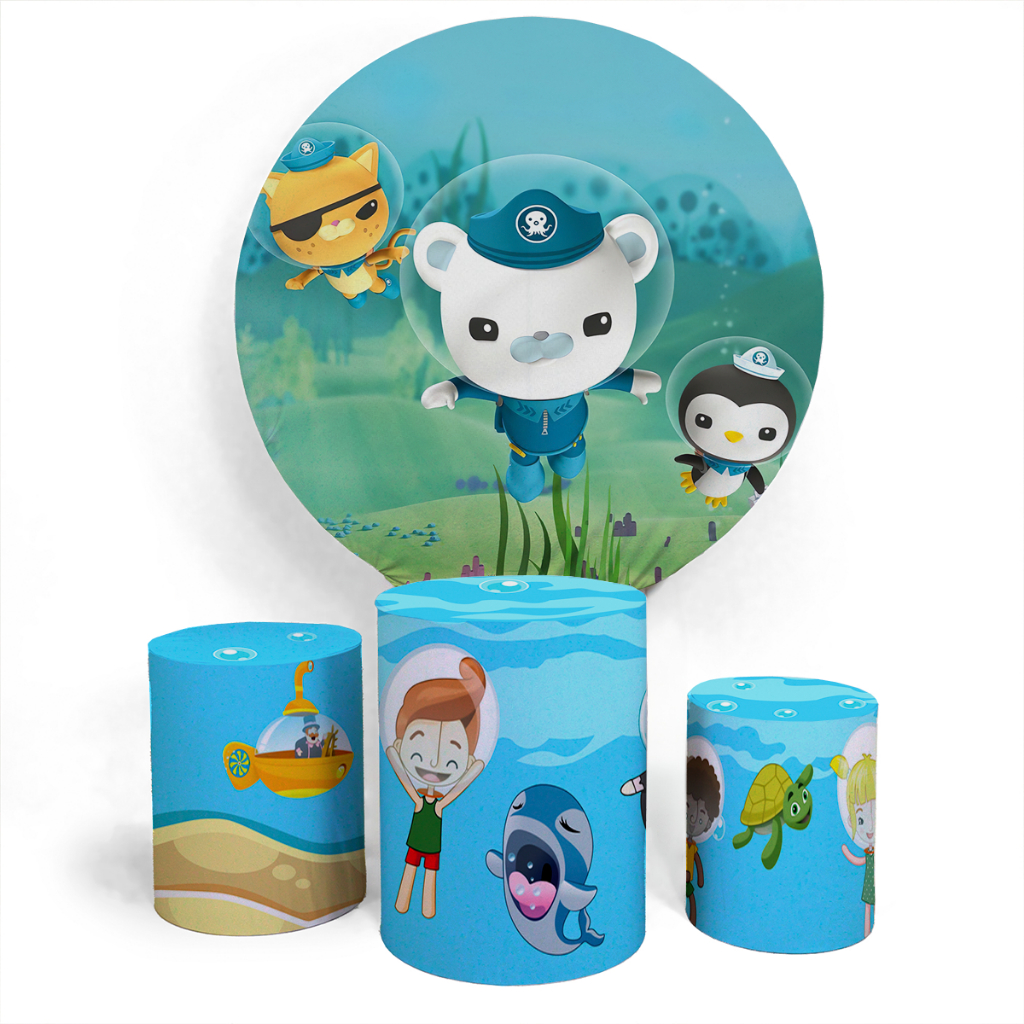 Kit Festa Painel Festa Capa Circular E Capa Conjunto Cilindro Veste Fácil Bichinhos Profissões