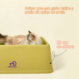Caixa de Areia Momovida Grande 15L Para Gatos Com Laterais Altas Para Limpeza Higiene Banheiro Móvel em Oferta na Shopee