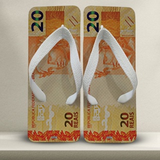 Chinelo Masculino Quadrado – Cédula Nota de 20 - Sandália Confortável em Oferta na Shopee