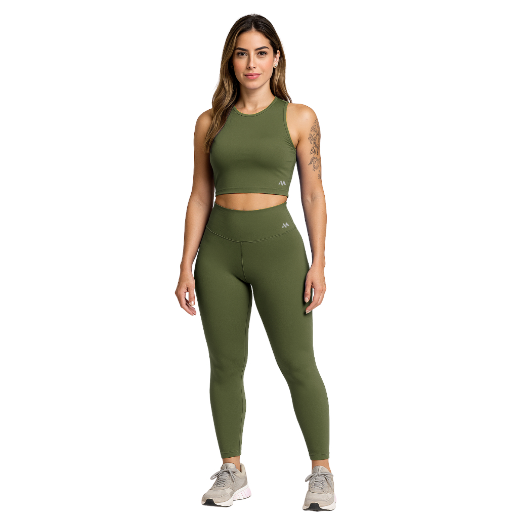 Conjunto Blackout Legging e Cropped Zero Transparência em Oferta na Shopee