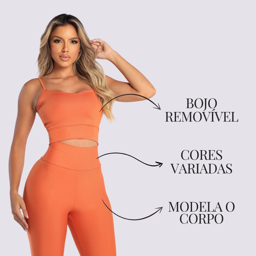 Detalhes do Kit 3 conjuntos calça com top e bojo removível legging feminina cintura alta suplex academia fitness