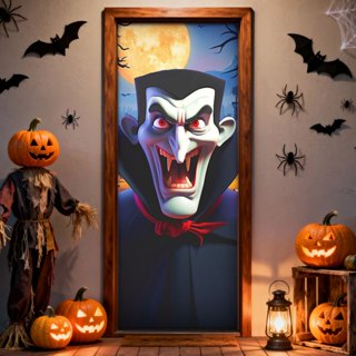Capa de Porta Halloween Vampiro Painel Retangular Decorativo Tecido Sublimado 0,85x2,10m - PTA-03 em Oferta na Shopee