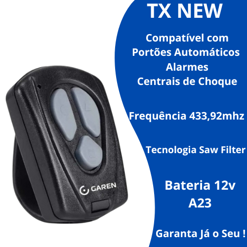 Controle De Portão Eletrônico Garen PPA AGL PECCININ IPEC Tx New 433mhz em Oferta na Shopee