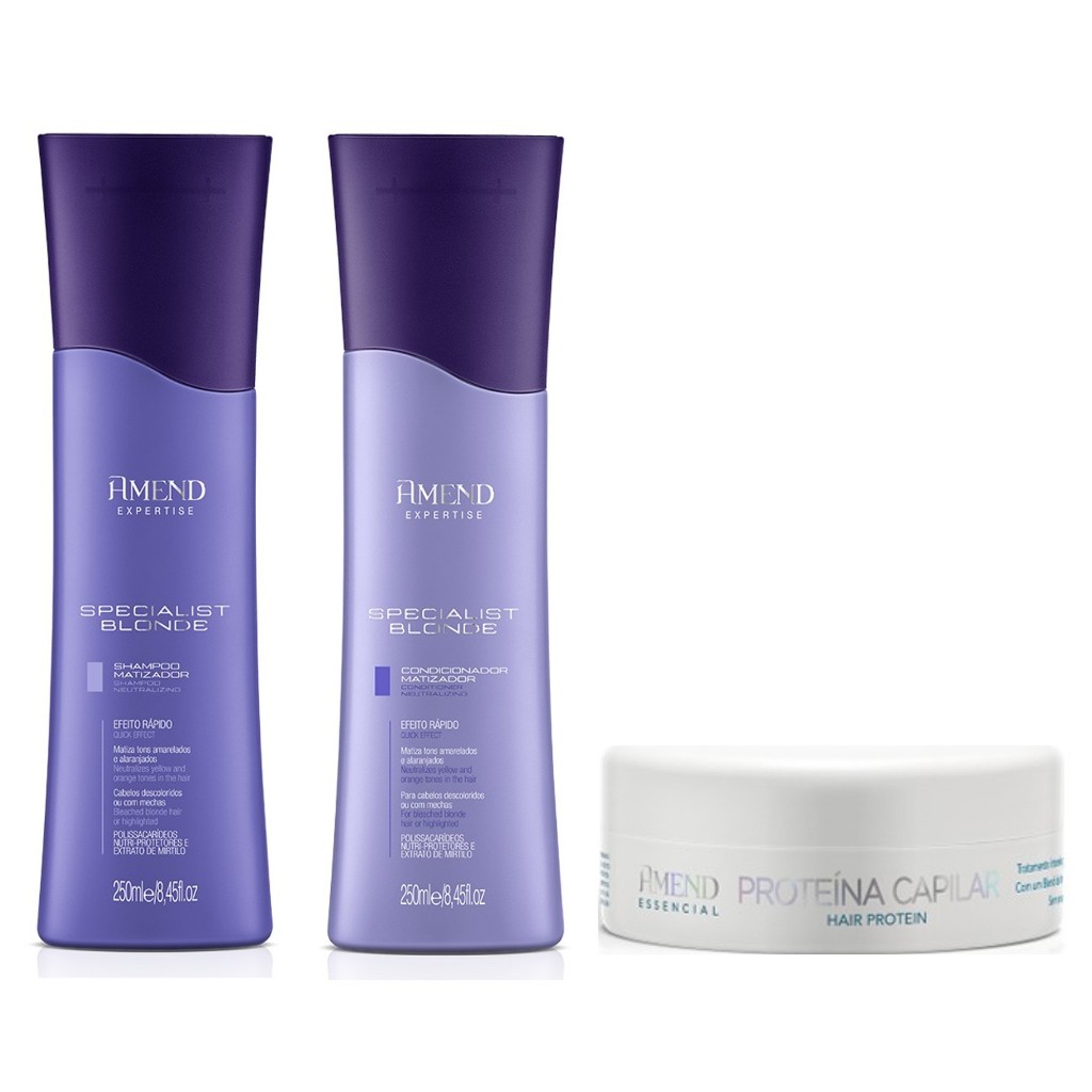 Amend Kit Specialist Blonde Shampoo e Condicionador 250ml + Proteína Capilar 100g