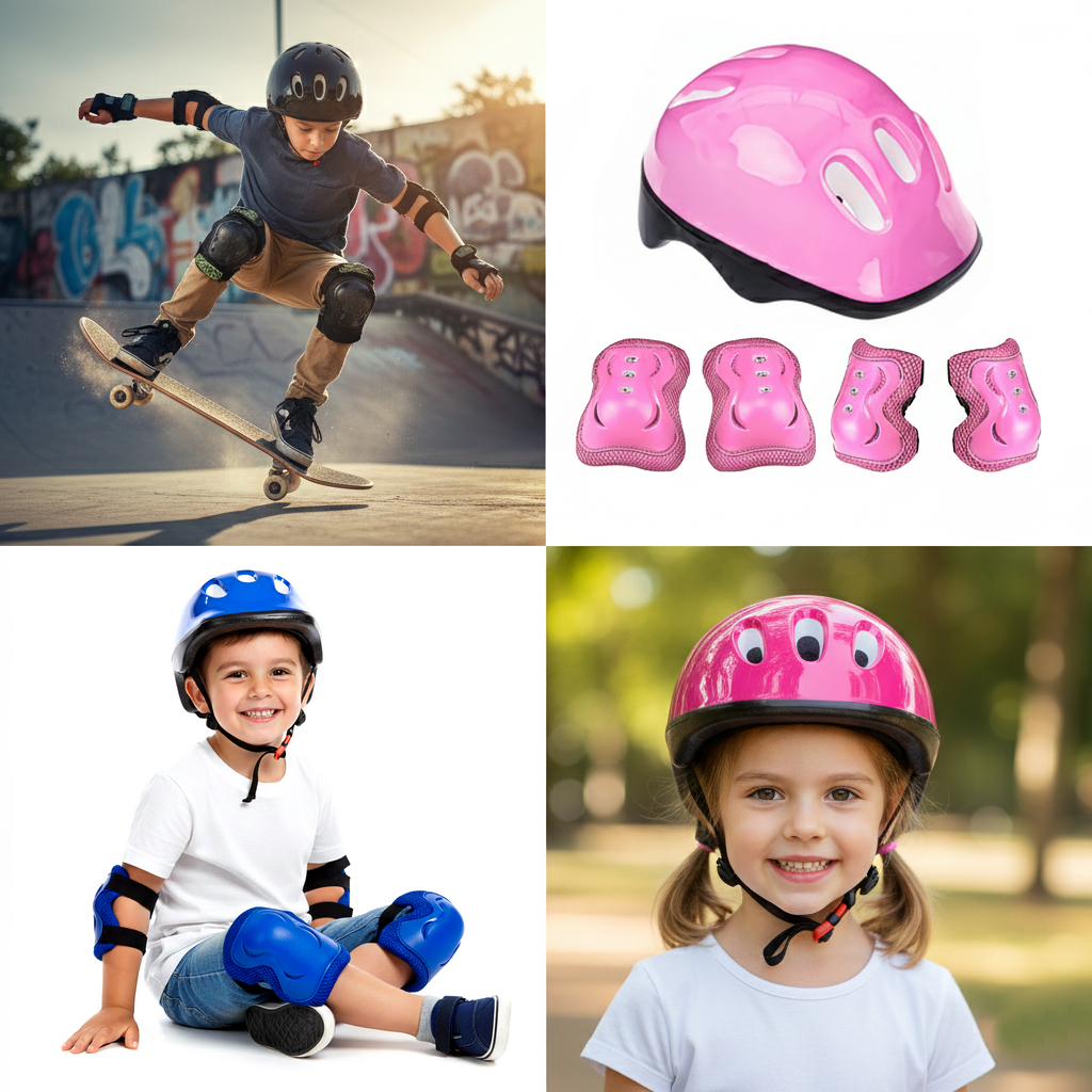 Kit De Proteção Com Capacete Joelheiras E Cotoveleiras Para Patins - Fênix Brinquedos