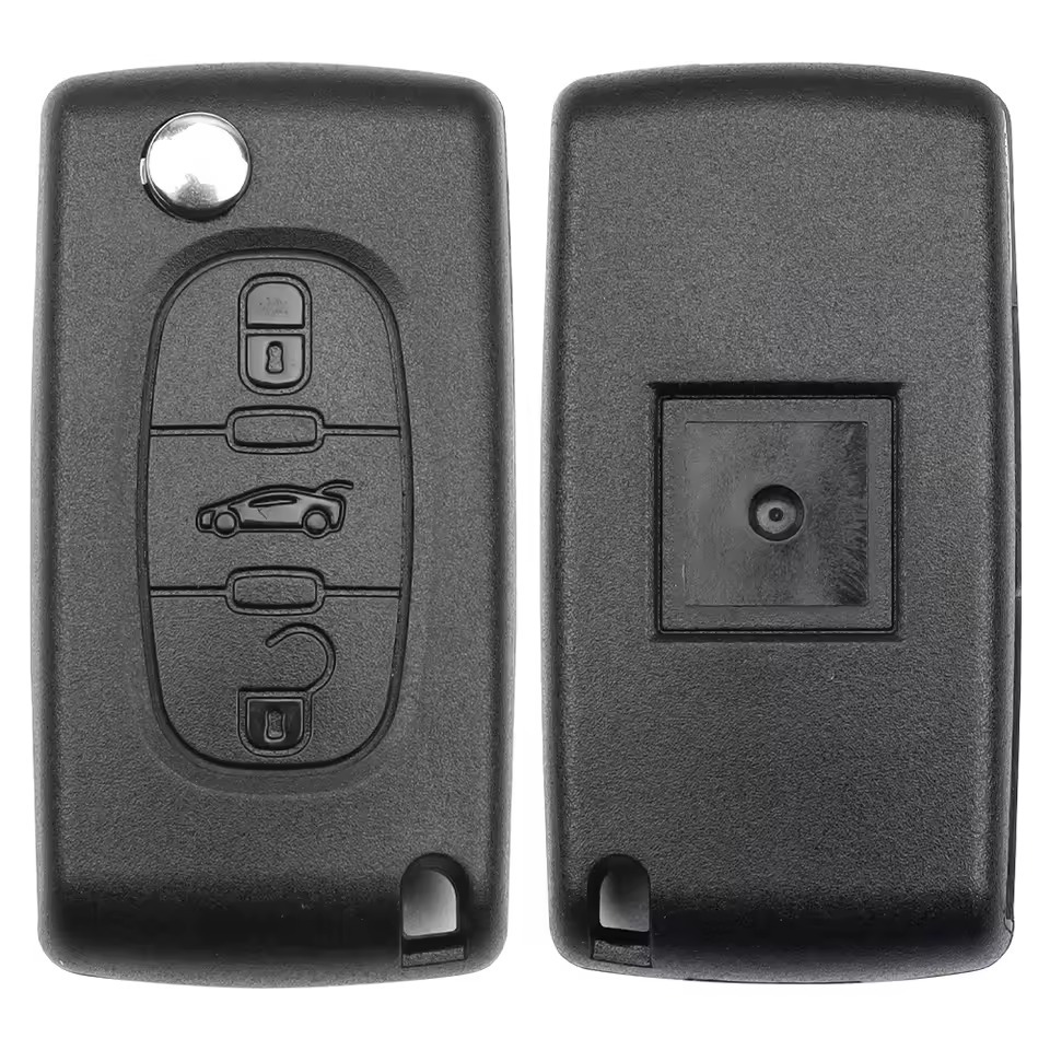 Carcaça Chave Canivete Peugeot 307 207 308 3 Botões Farol Sem Suporte Bateria