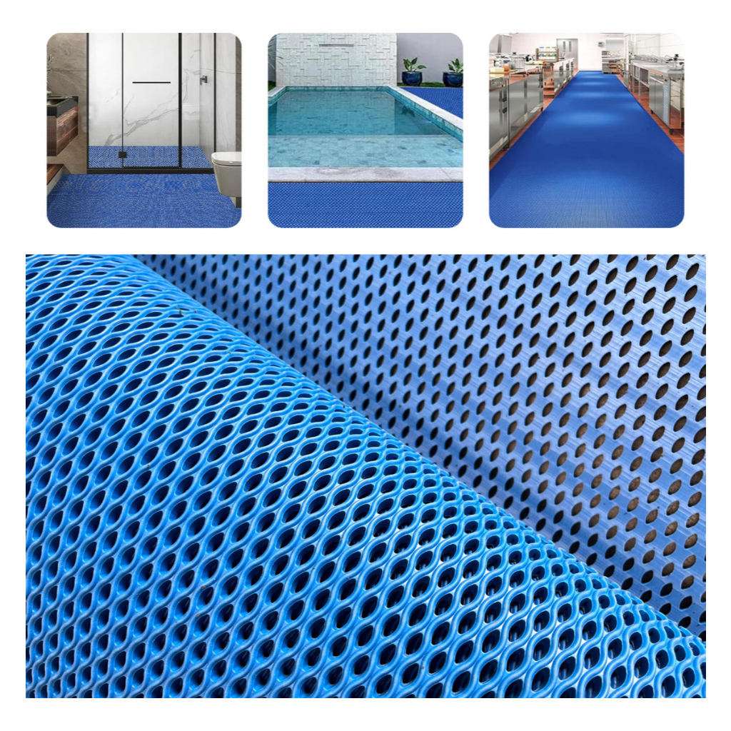 Tapete Capacho Linha Silver 10mm Vinil 1,2x1,0 Mt Azul-marin