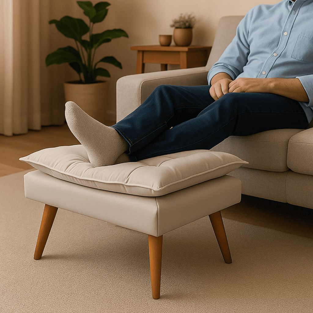 Puff Decorativo Opala Para Quarto Recepção - Pufe Para Penteadeira E Apoio De Pés