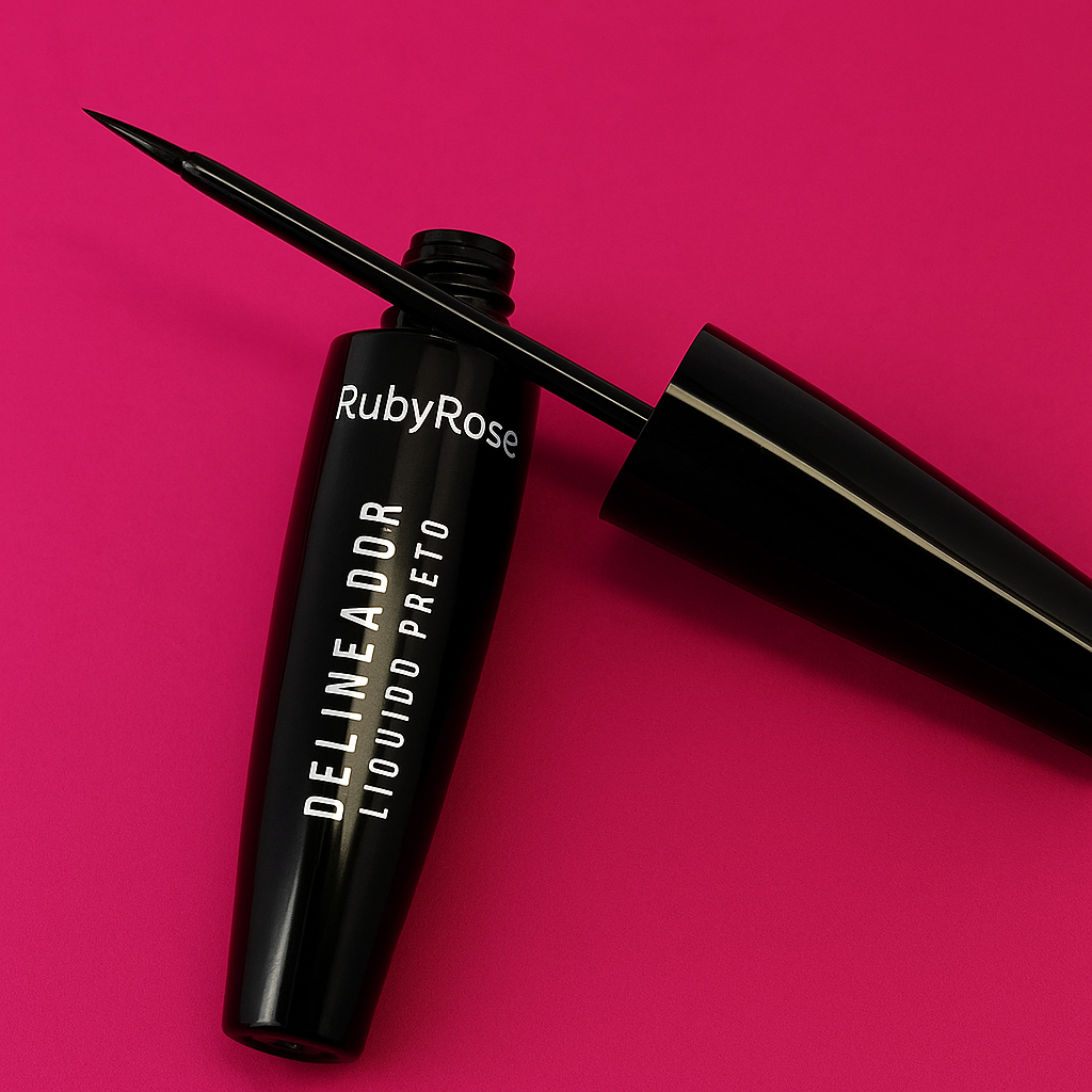 Delineador liquido preto resistente a água ruby rose 5.8ml HB-8406 em Oferta na Shopee