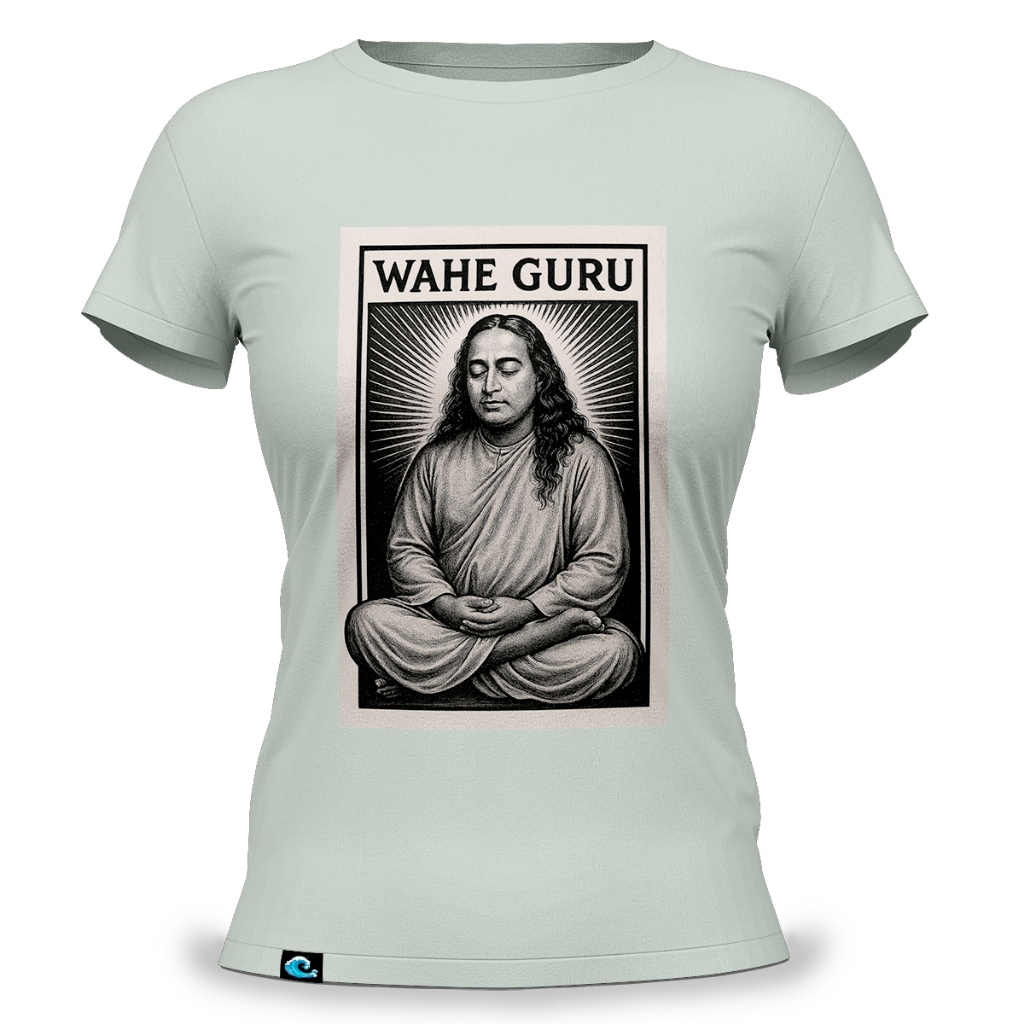 Camiseta Baby Look Wahe Guru, Sri Paramahansa Yogananda - Kriya Yoga Autobiografia de uma Iogue Zen