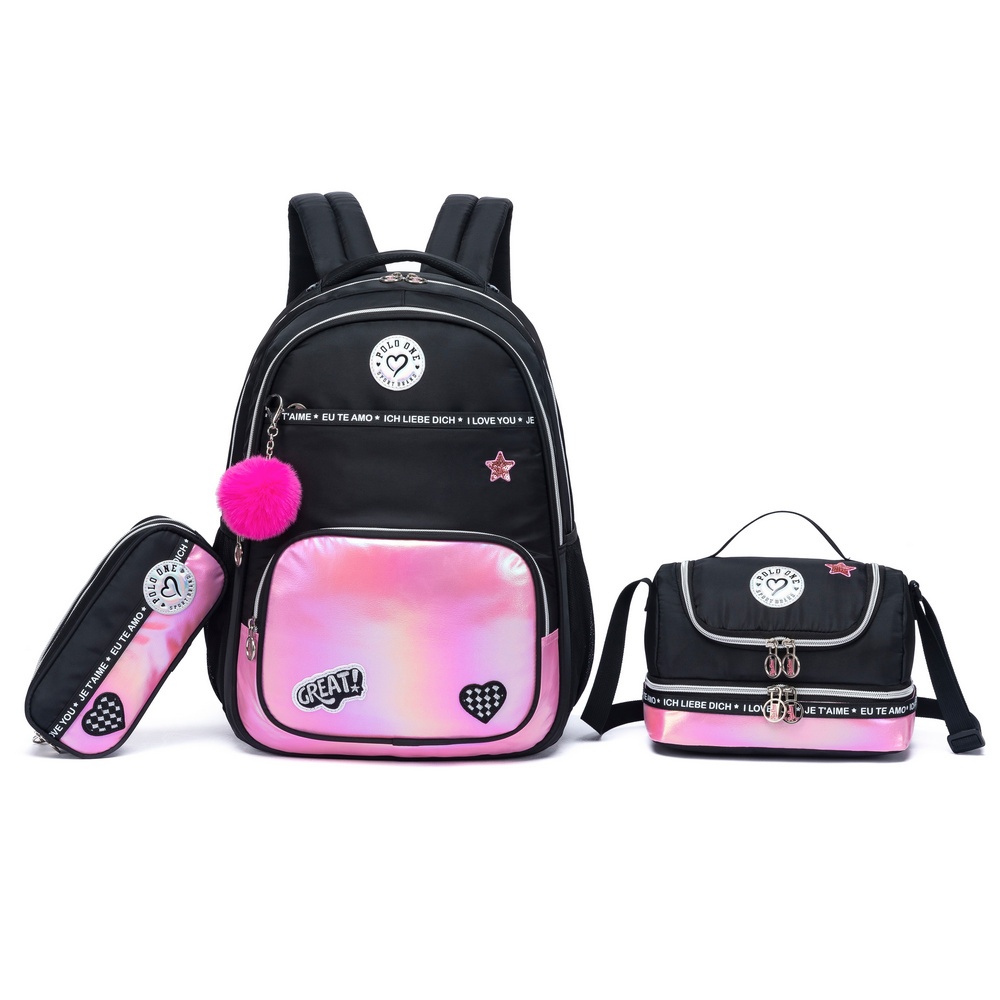 Kit Mochila Lancheira Estojo Juvenil Escolar Espaçosa Menina Reforçada em Oferta na Shopee