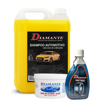 Kit Shampoo Automotivo 5 litros + Silicone em gel 600g + Pretinho Automotivo 500ml em Oferta na Shopee