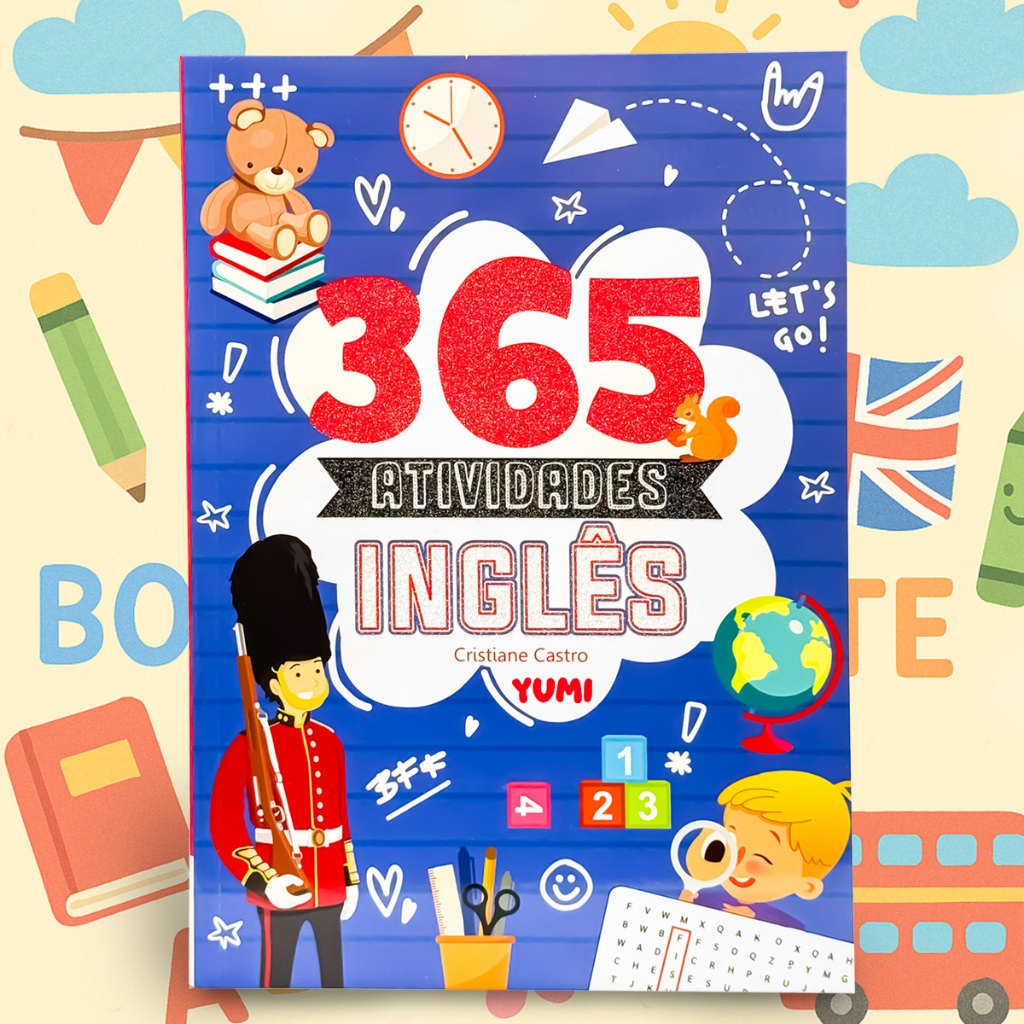 Livro Infantil 365 Atividades e Desenhos Estudar Aprender Inglês Capa C/ Glitter Premium em Oferta na Shopee