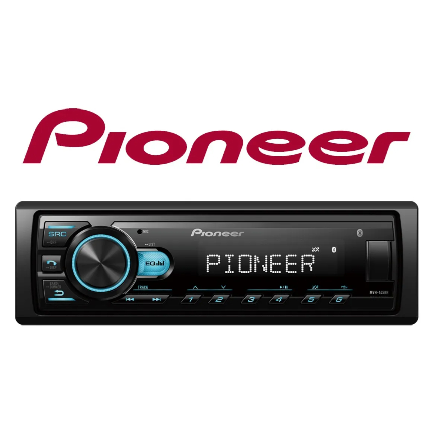 Aparelho Som Automotivo Pioneer Rádio MP3 USB Bluetooth MVH-145BR Equalizador Regulagens Som Automotivo