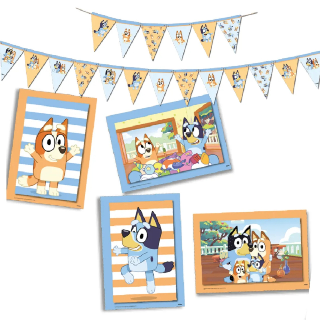 Kit Festa Bluey Faixa + Quadros Decorativos Festcolor Licenciado - Inspire sua Festa Loja