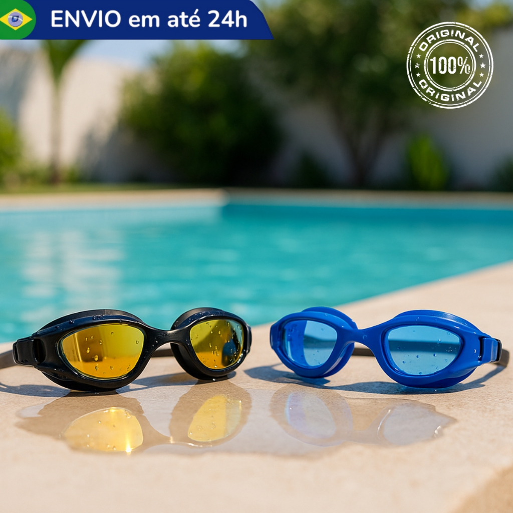 Óculos Speedo Natação Poseidon Profissional Espelhada Antiembaçante UV Masculino