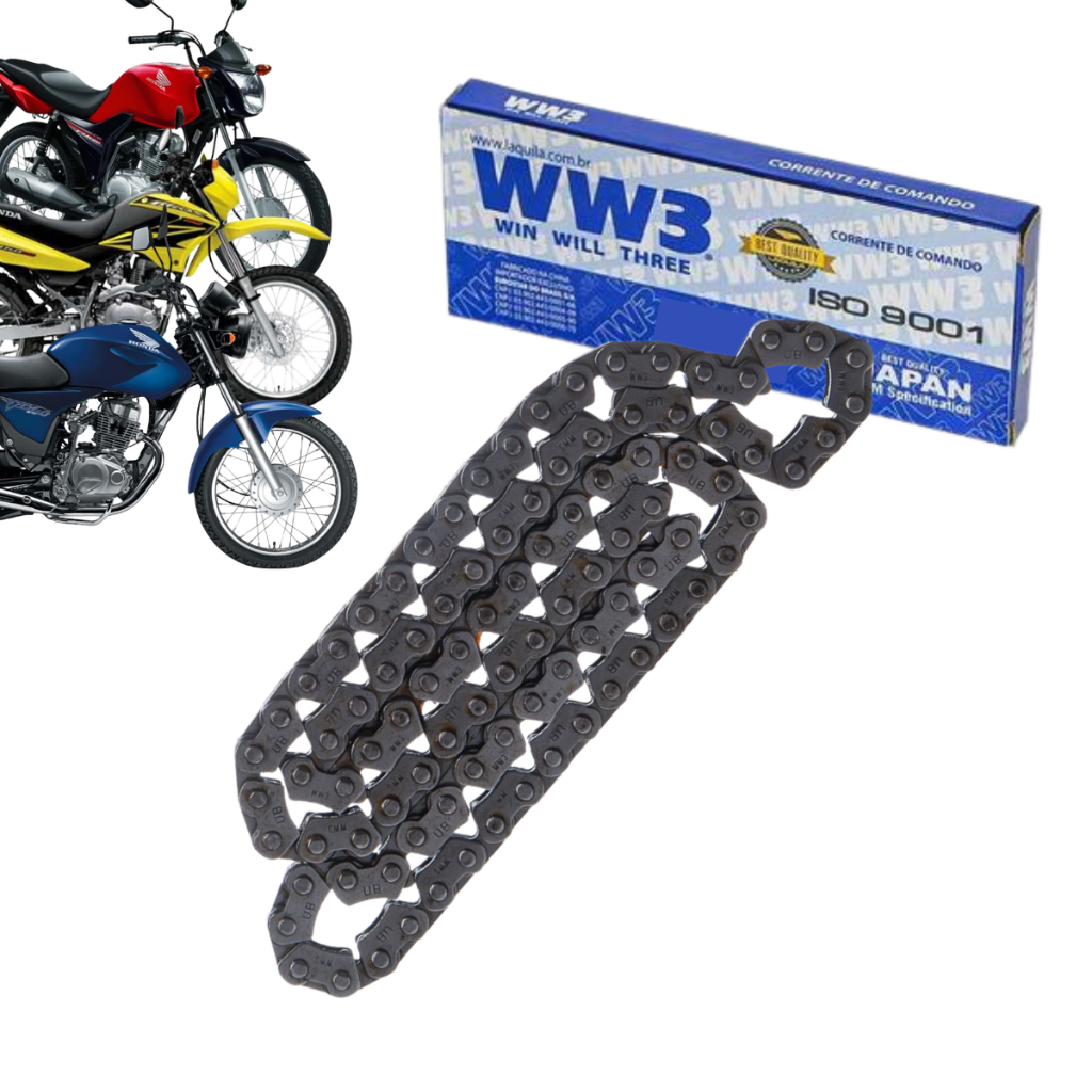 Corrente Comando Motor Ww3 Honda Cg 150 Bros 150 Burgman 125AN (94 Elos) em Oferta na Shopee