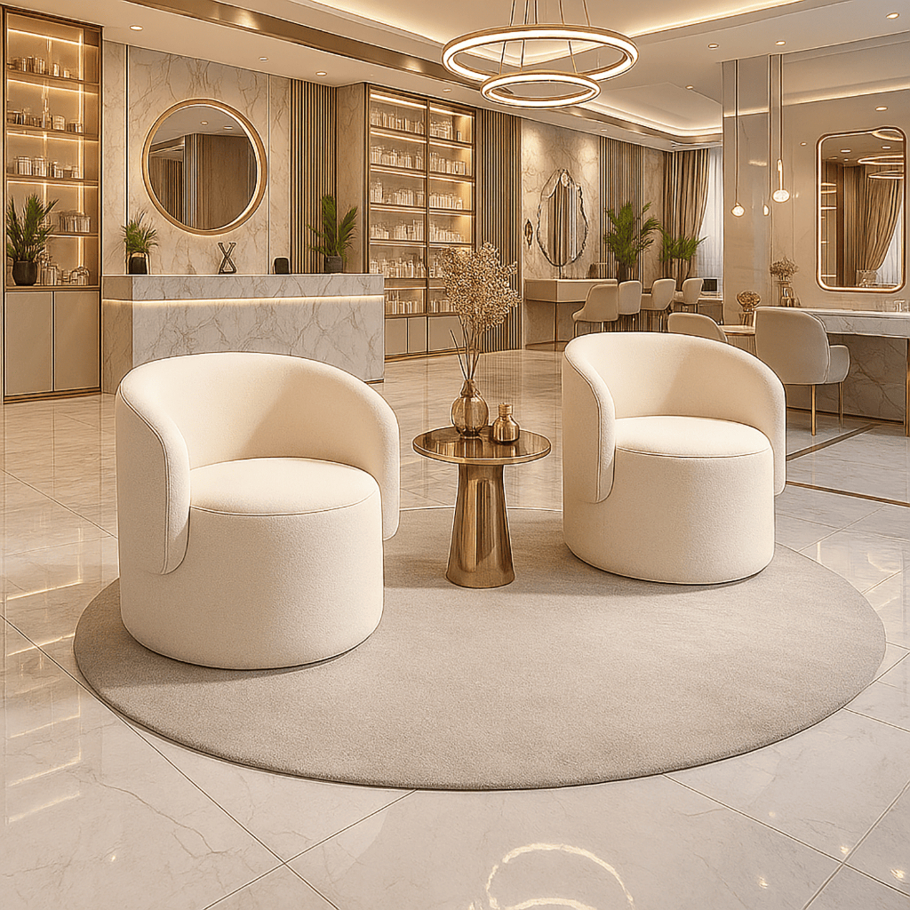 Poltrona Decorativa Beatriz - Poltrona Para Decoração, Sala De Estar E Recepção De Boucle Luxuoso