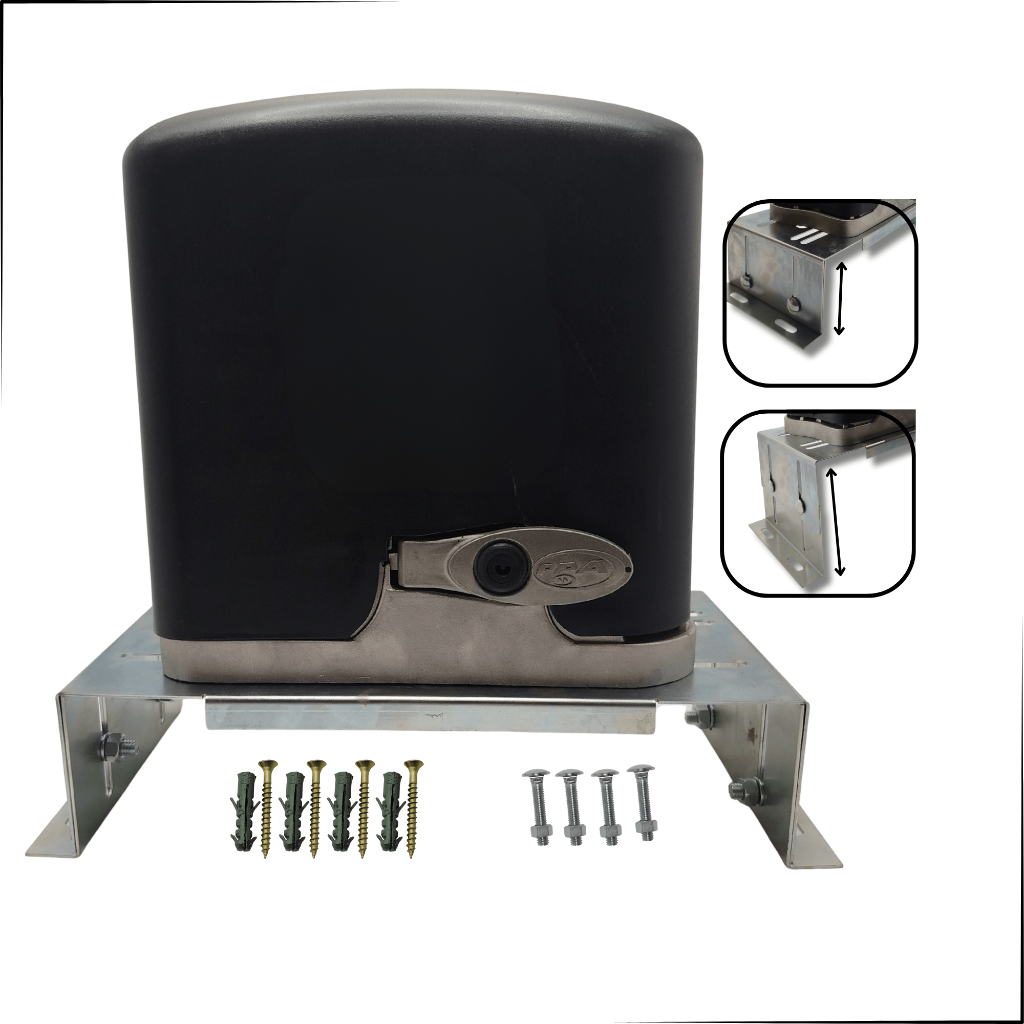 kit Suporte Motor Portão Deslizante Base Chão Reforçado Ajustável Universal PPA Rossi Garen Peccinin
