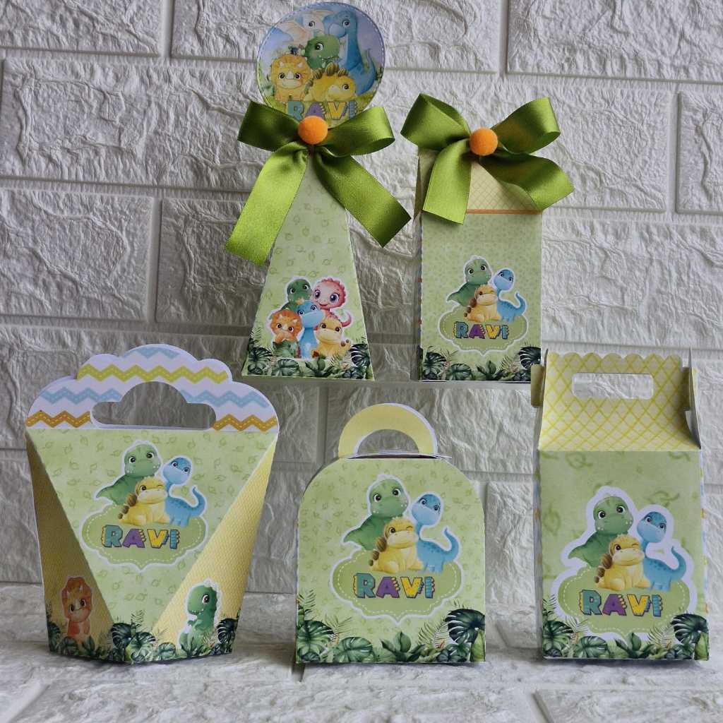 Kit Clássico Tema Dinossauro Baby Caixinhas Personalizadas Lembrancinhas de Aniversário Festa Infantil Dino  Baby Menino