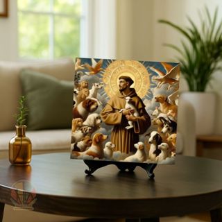 Azulejo Decorativo São Francisco de Assis Decoração São Franscisco de Assis em Oferta na Shopee