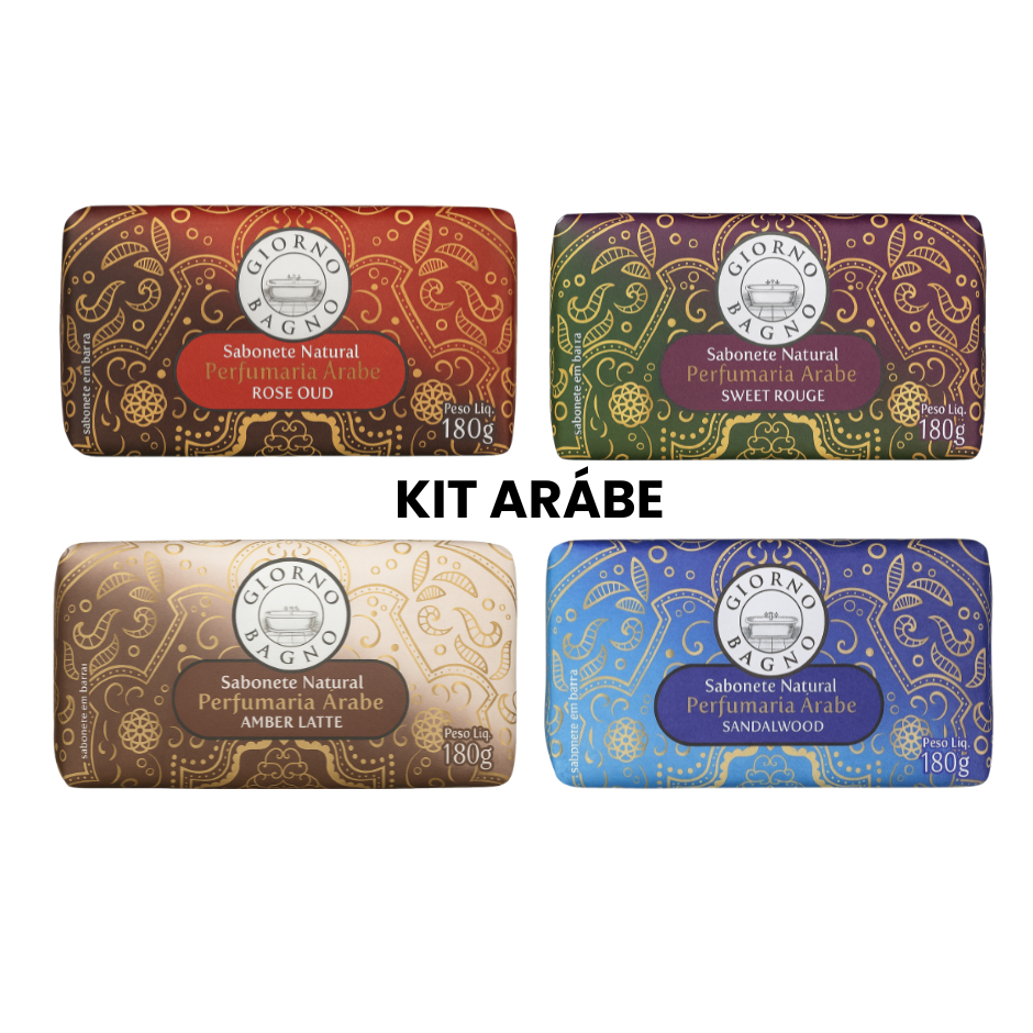 Kit sabonete giorno bagno 180gr - 4 unidades -  linha arábe em Oferta na Shopee