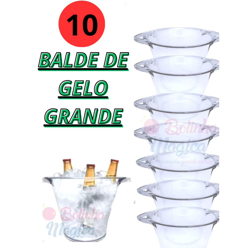 Kit Baldes de Gelo Acrilico Cristal Transparente 4,5L Balde Para Bebidas Kit Festa Casamento Eventos em Oferta na Shopee