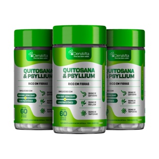 Kit Quitosana Com Psyllium E Triptofano, Mix Fibras Saciedade, Rotina & Bem-Estar Denavita em Oferta na Shopee