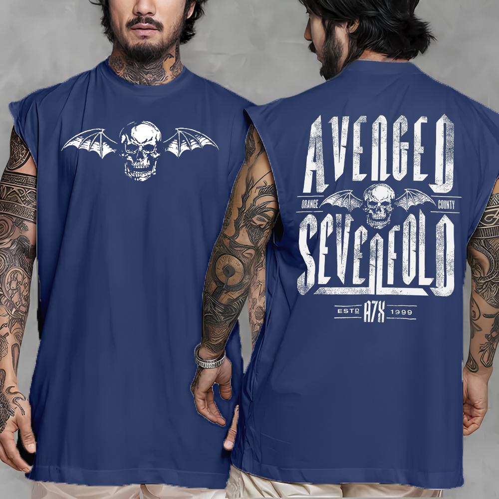 Camiseta regata machao oversized masculino banda de rock avenged sevenfold turne academia em algodao unissex Longline
