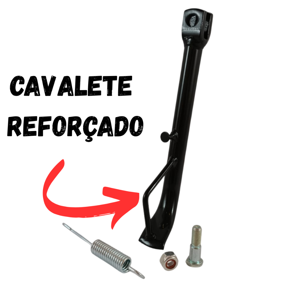Cavalete Lateral Yamaha Factor 125 2009 Á 2016  Ybr 200 Á 2008 + Mola + Parafuso Reforçado Sem Borracha