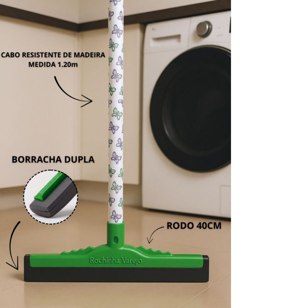 Rodo Grande Duplo Ótima Qualidade E Resistência Com cabo em Oferta na Shopee