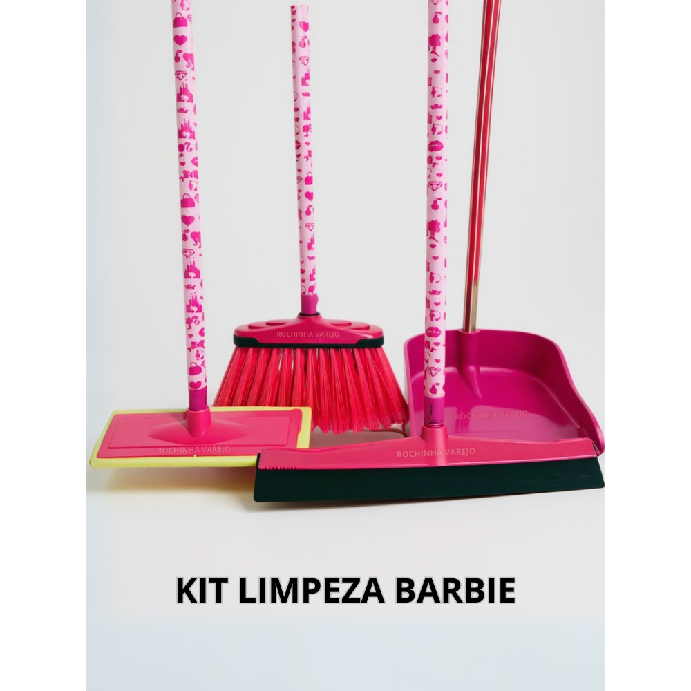 Rosa Vassoura com Cabo, Rodo Duplo 40cm com Cabo, Esfregão Lava Azulejo com Cabo, Pá de Lixo c/ Cabo em Oferta na Shopee