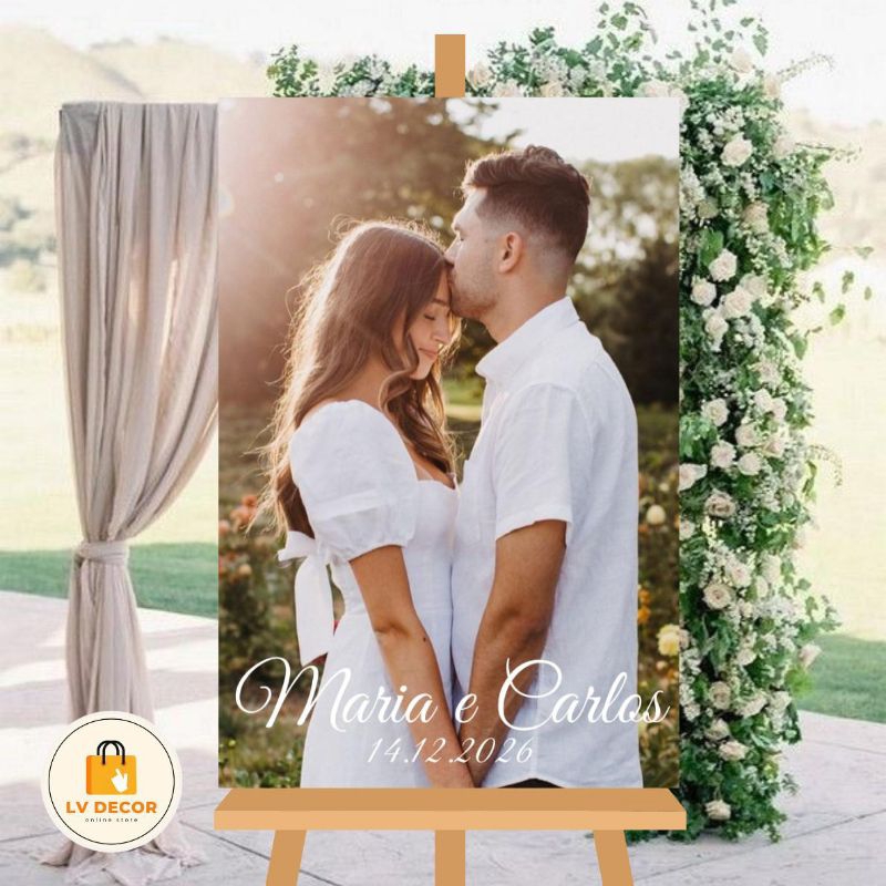 Quadro Decorativo Entrada Casamento Com sua Foto