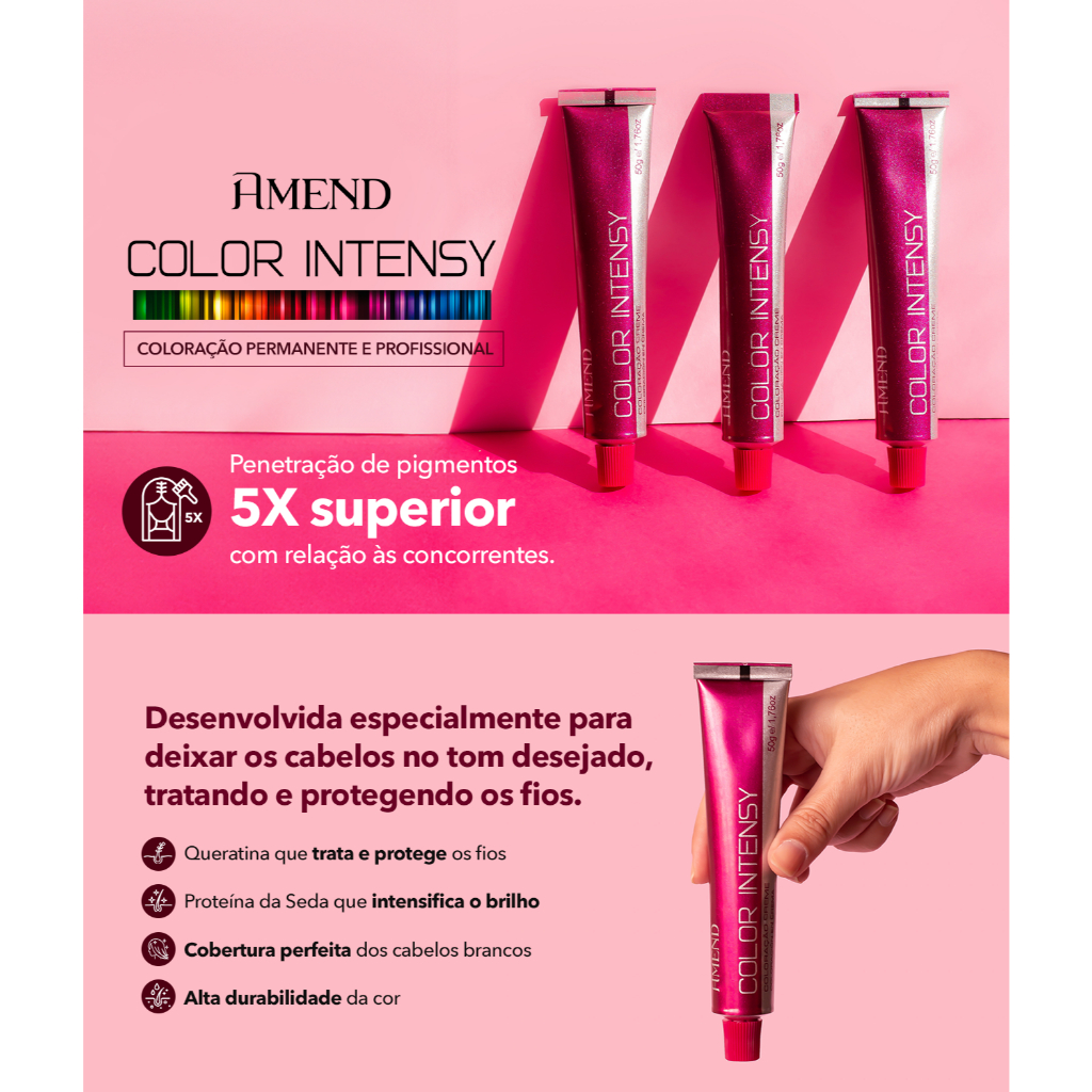 Coloração Amend Color Intensy 50g | Cores Vibrantes, Brilho e Tratamento em Oferta na Shopee