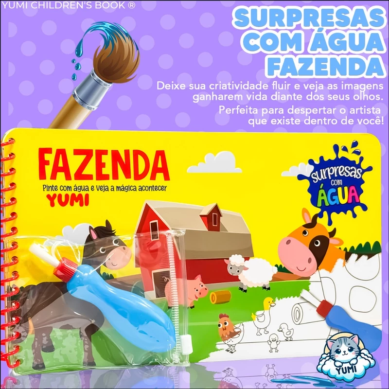 Livro Infantil Fazenda com Pincel Mágico de Água para Colorir — foto 2