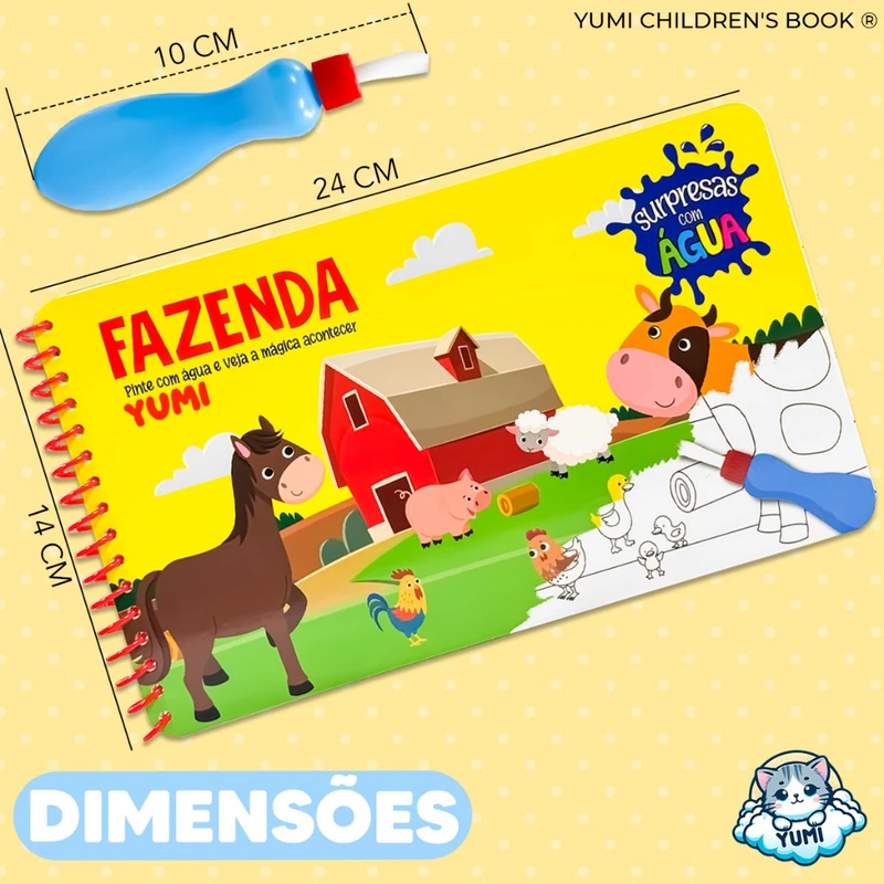 Livro Infantil Fazenda com Pincel Mágico de Água para Colorir — foto 8