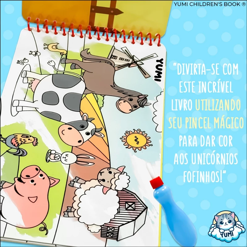 Livro Infantil Fazenda com Pincel Mágico de Água para Colorir — foto 5