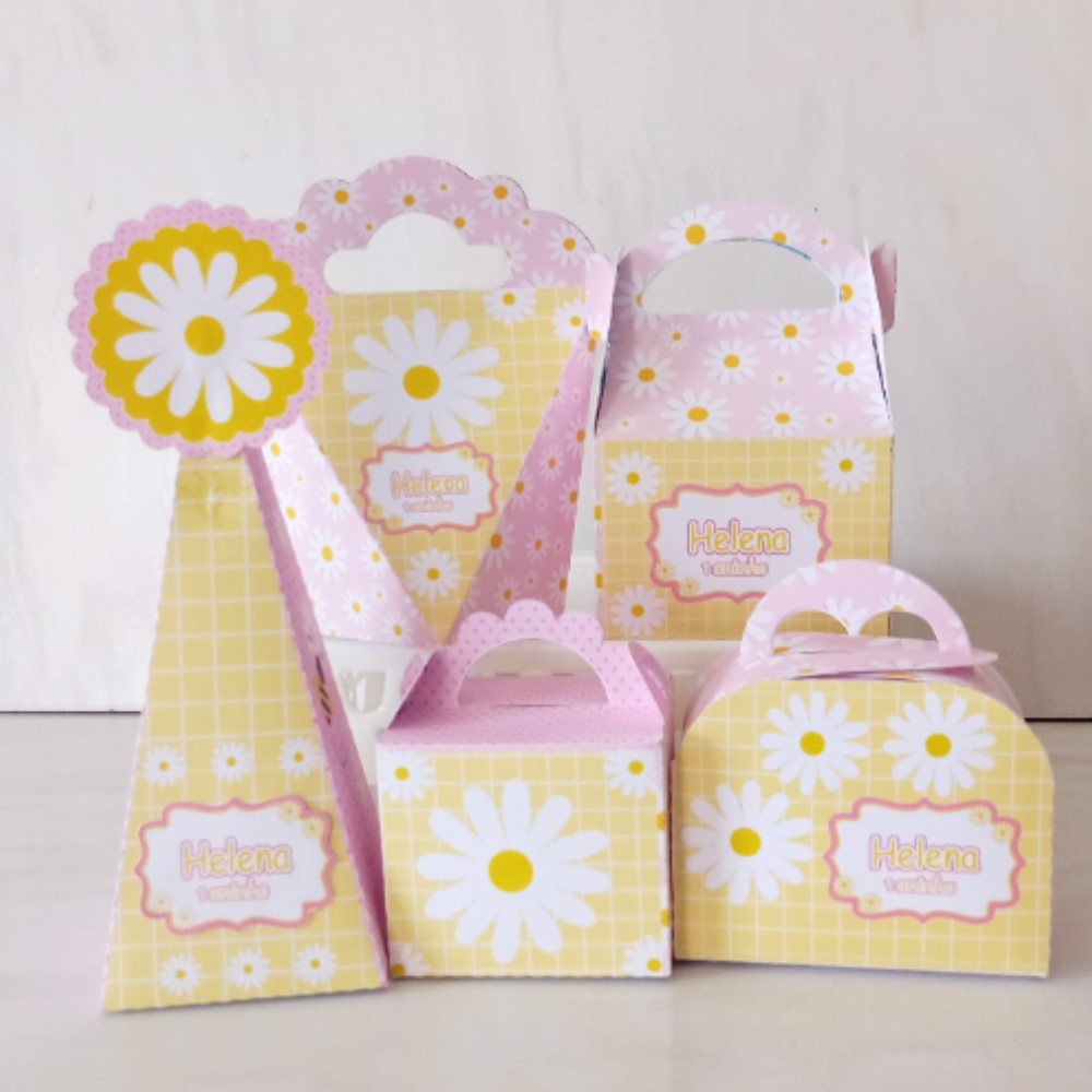 Kit festa Margarida Personalizada Lembrancinhas Caixinhas Decoração Mimos Aniversário Festa Infantil | Pegue e Monte