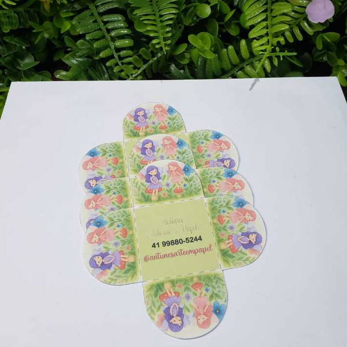 Forminha para Doce e Brigadeiro Jardim das Fadas Aquarela - Forminhas Personalizadas para Festa Aniversário Menina