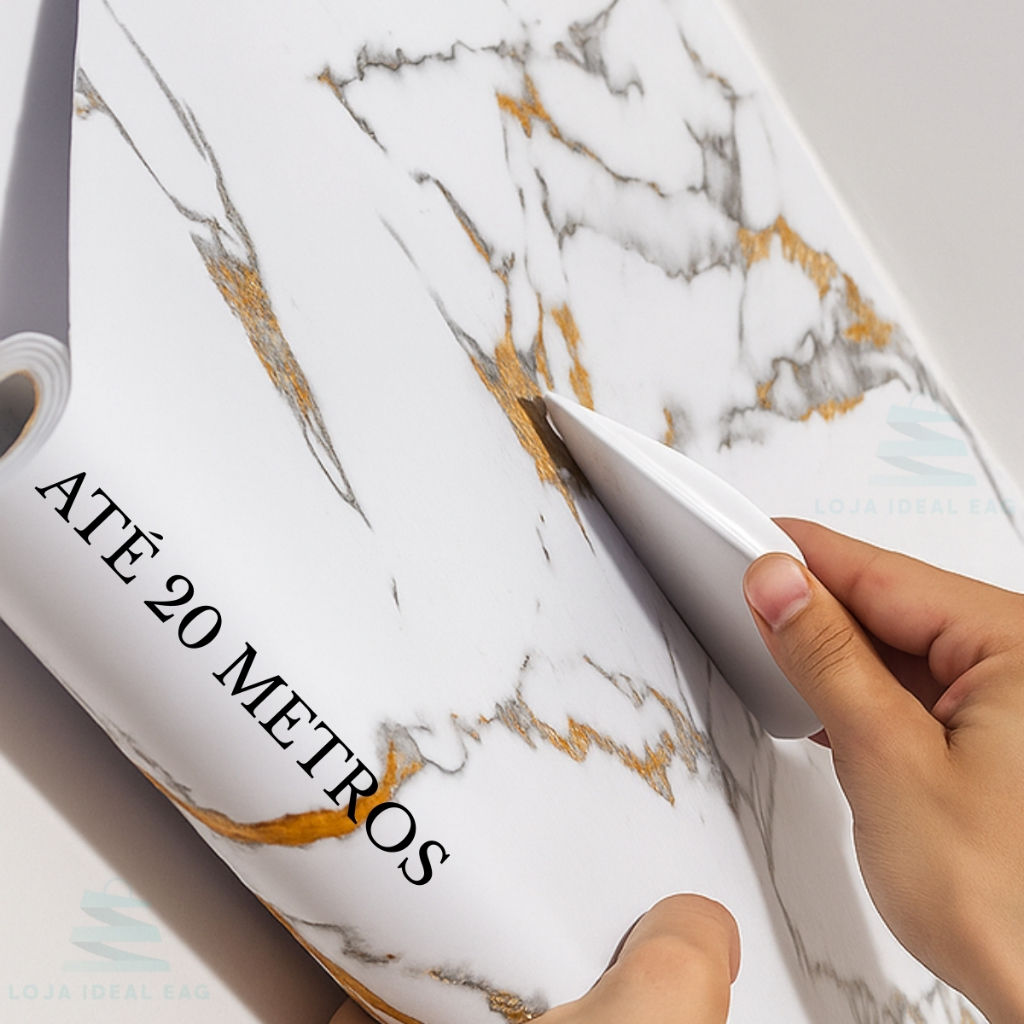 Papel de Parede Adesivo 3D Mármore Dourado Exclusivo Pra Quarto Sala Cozinha Móveis 5, 10, 20 Metros