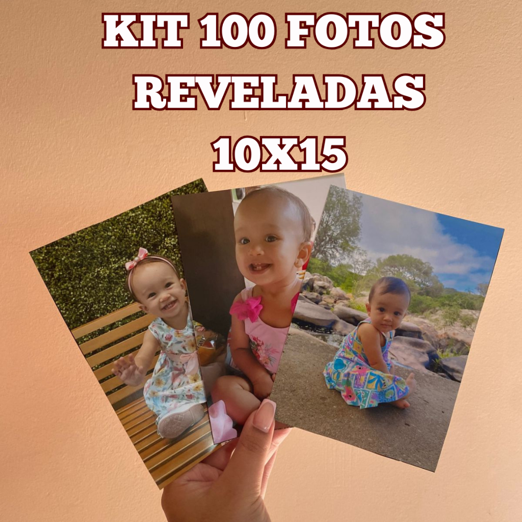 IMPRESSÃO DE FOTOS 10X15 CM - KIT COM ATÉ 100 FOTOS